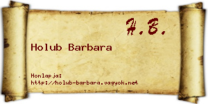 Holub Barbara névjegykártya